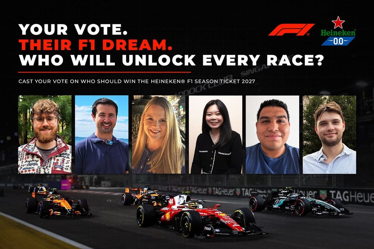 Seis finalistas compiten por el Heineken x F1 Season Ticket 2027 y los fans eligen al ganador