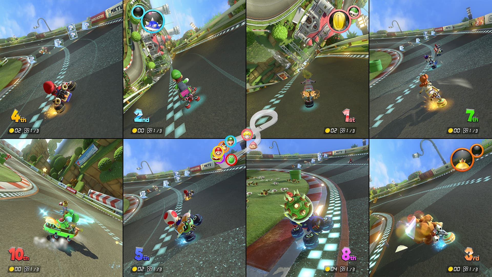 Mario Kart 8 Deluxe renace en Switch 2: actualización gratuita con pantalla dividida para 8 jugadores