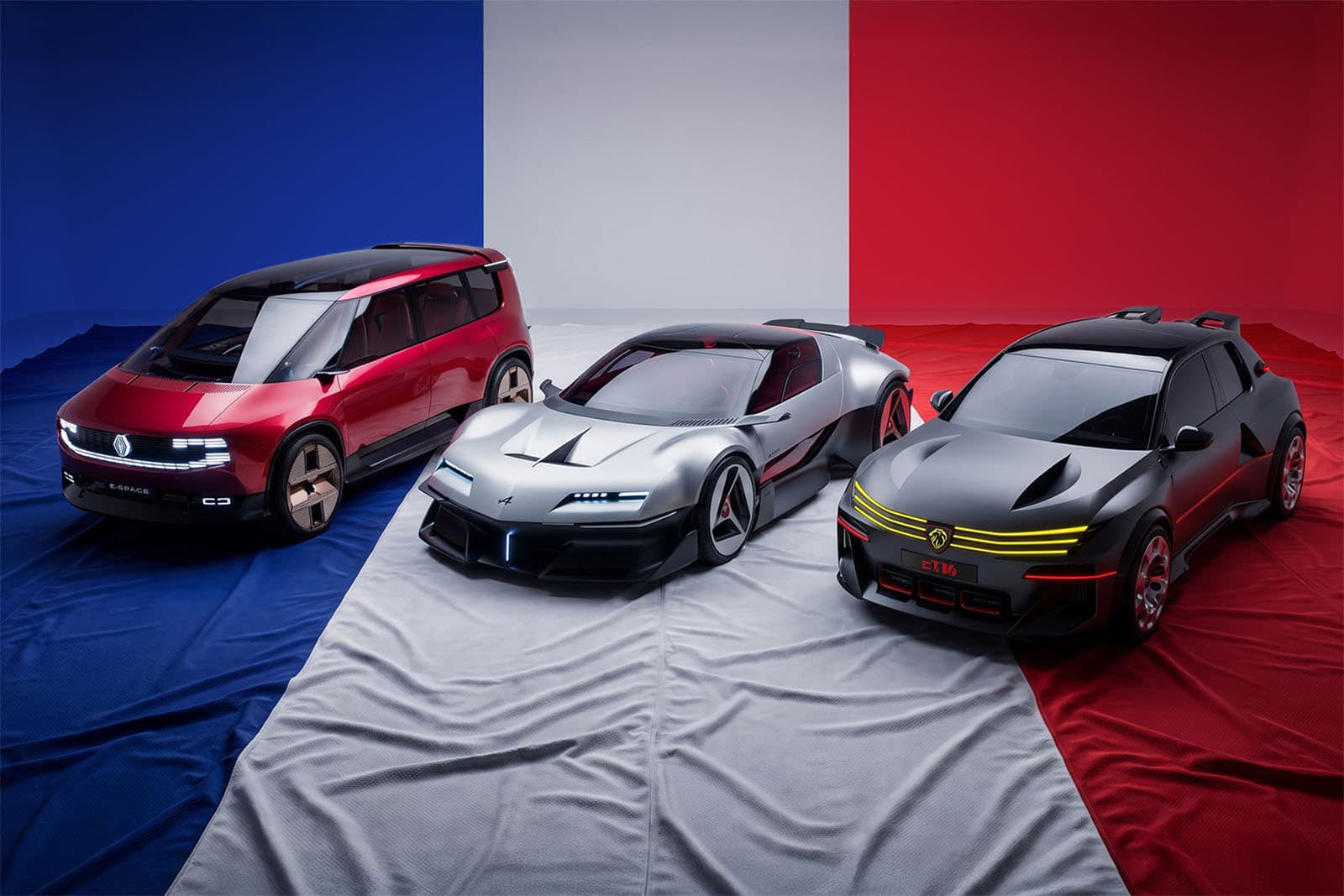 La industria europea mira a su herencia: Citroën 2CV, Peugeot e-T16, Alpine A310 y Renault Espace